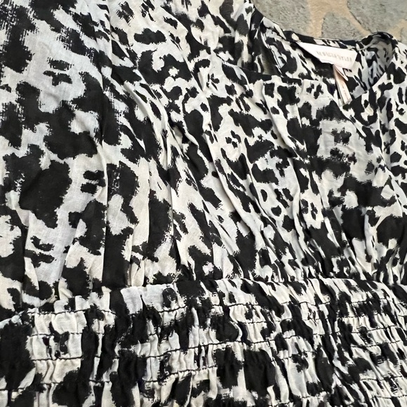 Rebecca Taylor Black Patterned Cotton Silk Midi Dress Small - Picture 4 of 7